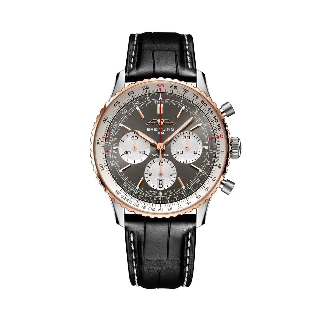 Breitling UB01383A1M1P1 : Navitimer B01 Chronograph 43 Stainless Steel - Red Gold / Geneva