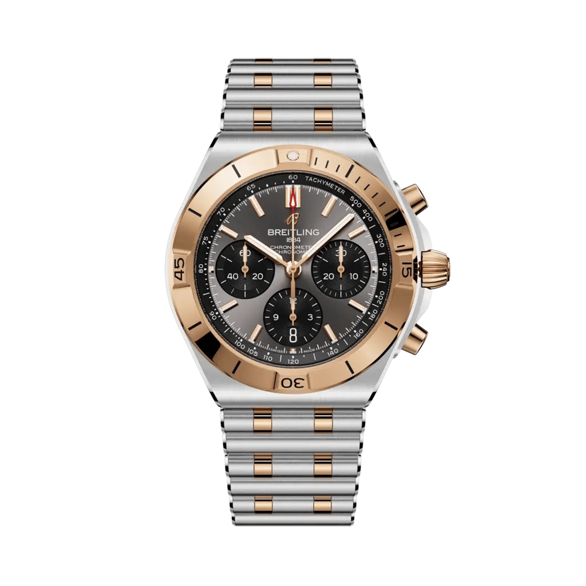 Breitling UB0158101B1U1 : Chronomat B01 42 Stainless Steel - Red Gold / Grey / Rouleaux