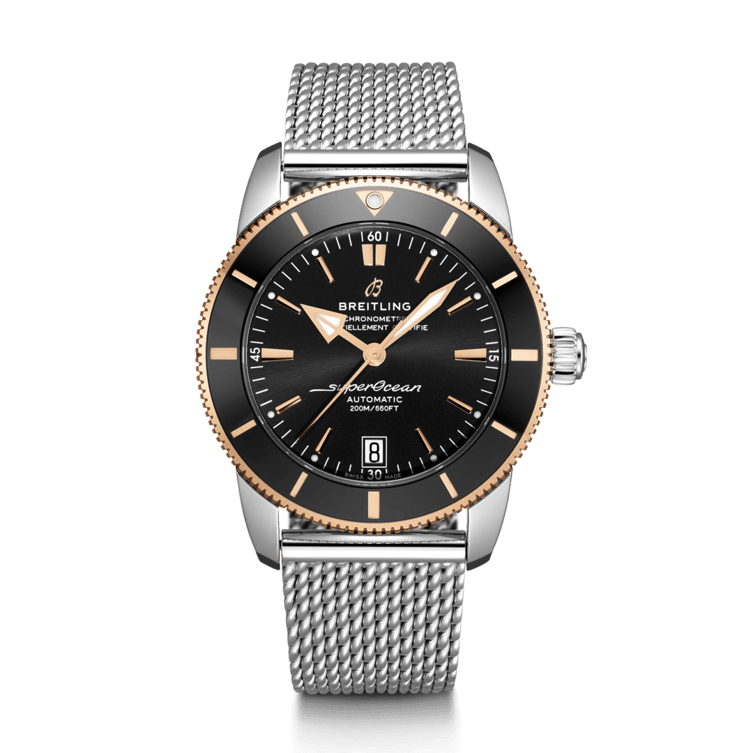 Breitling UB2010121B1A1 : Superocean Heritage II B20 Automatic 42 Stainless Steel / Red Gold / Black / Bracelet