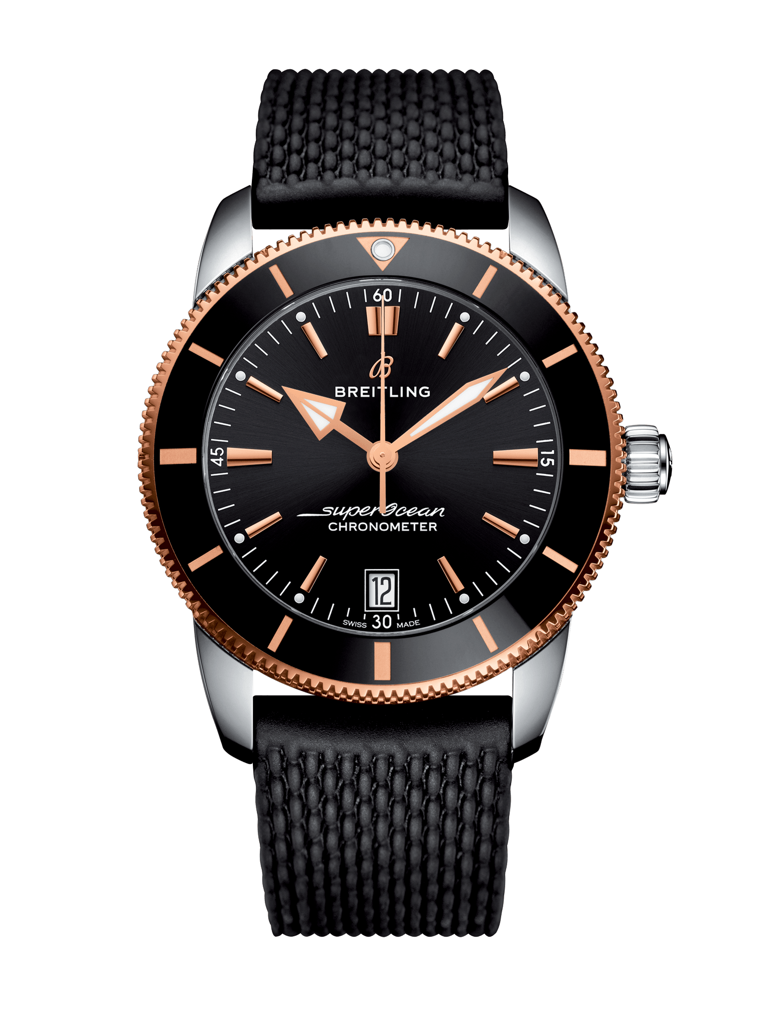 Breitling UB2010121B1S1 : Superocean Heritage II B20 Automatic 42 Stainless Steel - Red Gold / Black / Rubber / Folding