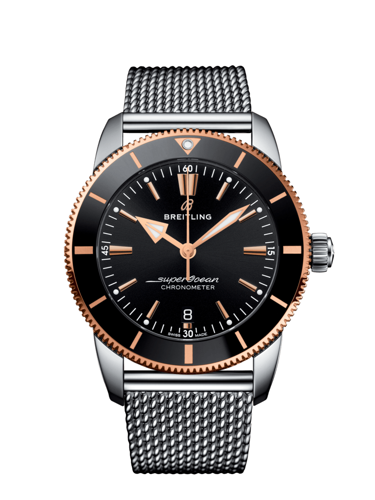 Breitling UB2030121B1A1 : Superocean Heritage II B20 Automatic 44 Stainless Steel / Red Gold / Black / Milanese