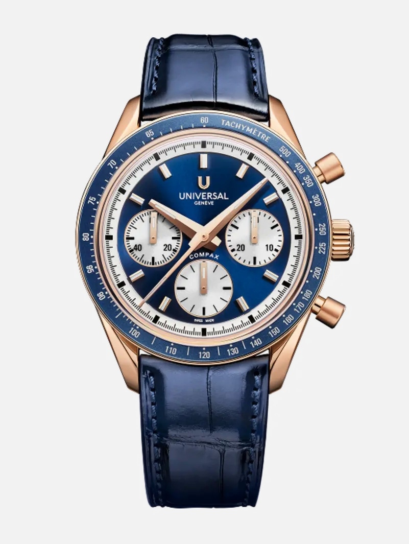Universal Geneve UGCO004 : Compax Prêt-à-Porter Rose Gold / Midnight Blue