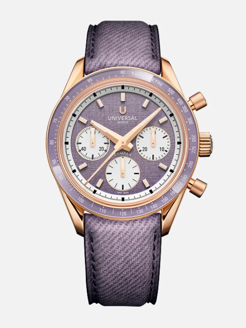 Universal Geneve UGCO008 : Compax Capsule Rose Gold / Dry Lavender