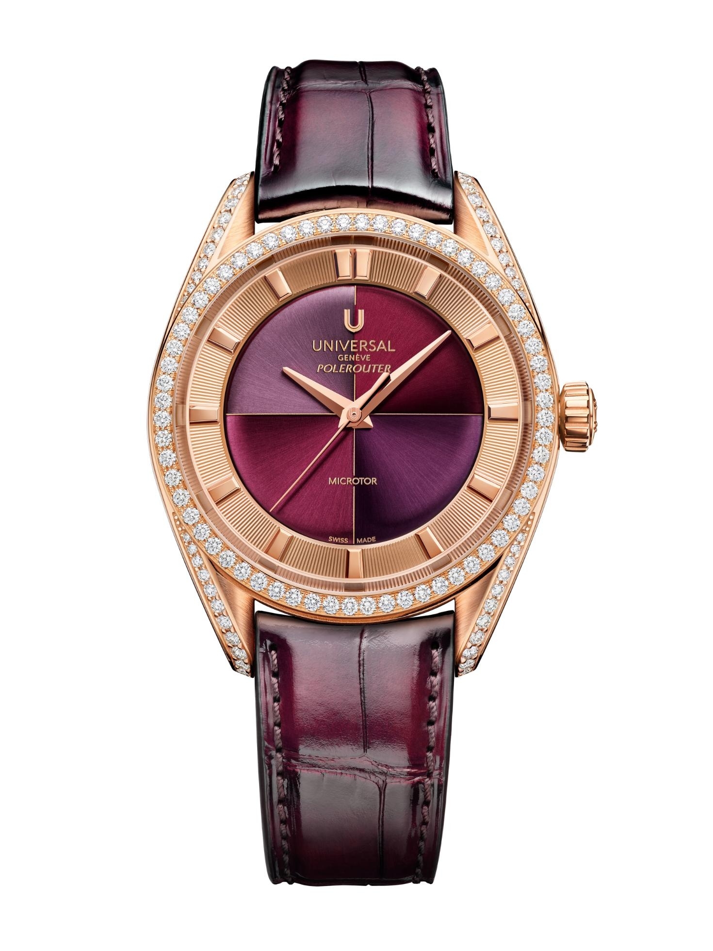 Universal Geneve UGPO012 : Polerouter Camaïeu Rose Gold - Diamond / Berry
