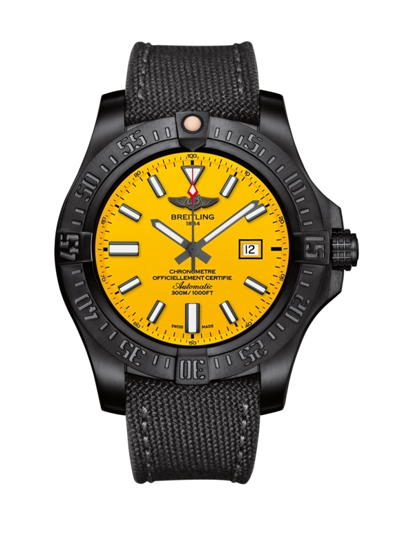 Breitling V173104T.I524.100W : Avenger Blackbird 48 Black Titanium / Cobra Yellow / Military / Boutique Editions