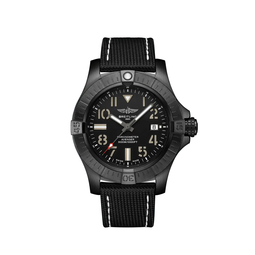 Breitling V17319101B1X2 : Avenger Automatic 45 Seawolf Night Mission / Black / Military / Folding