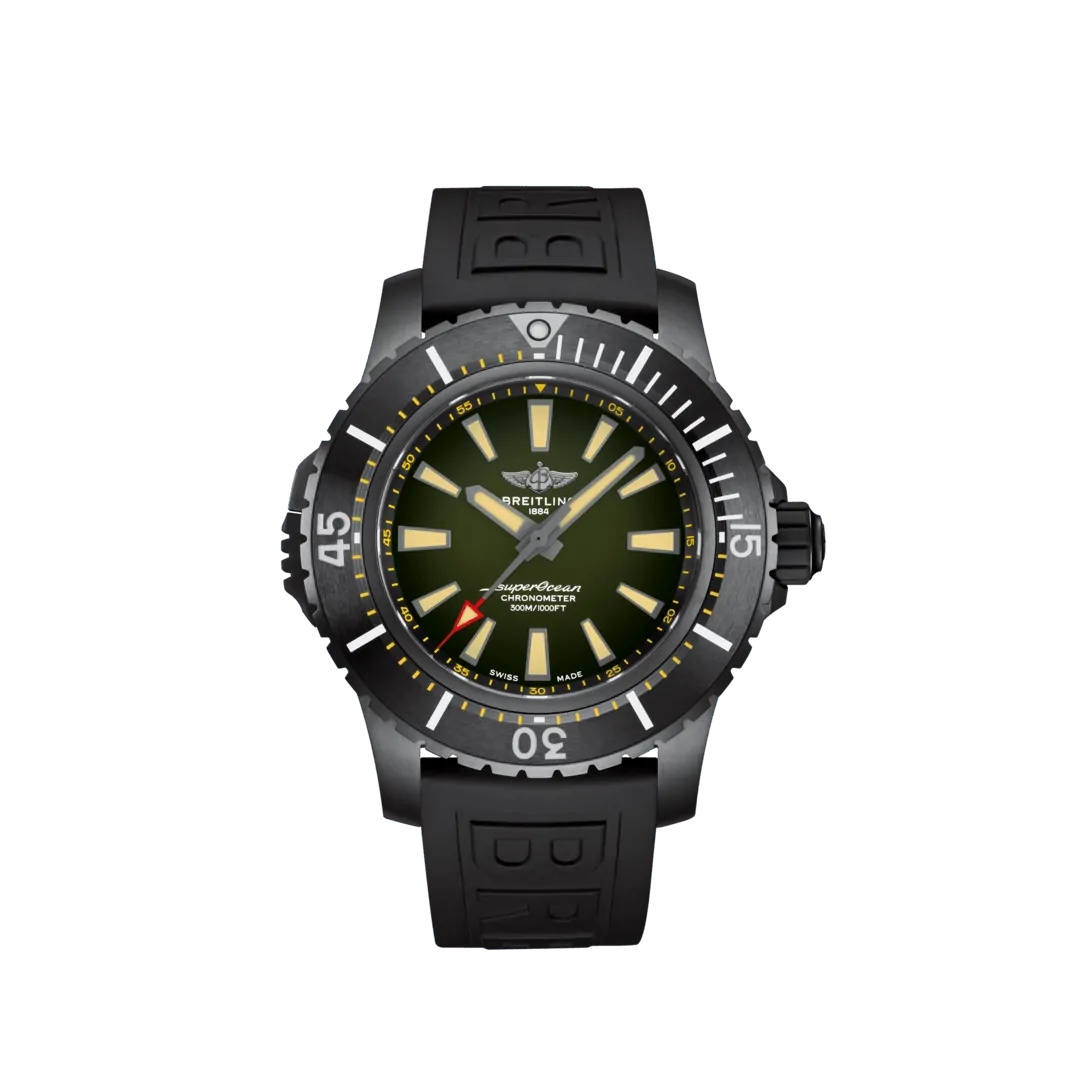 Breitling V17369241L1S1 : Superocean II 48 Titanium / Green / Rubber / Pin