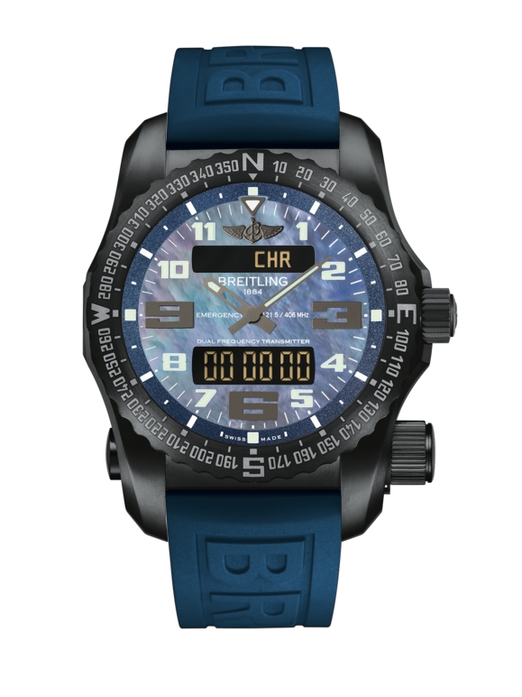 Breitling V7632519/C931/260S/V20DSA.4 : Emergency II Night Mission / Blue Mother-of-Pearl / Rubber / Folding