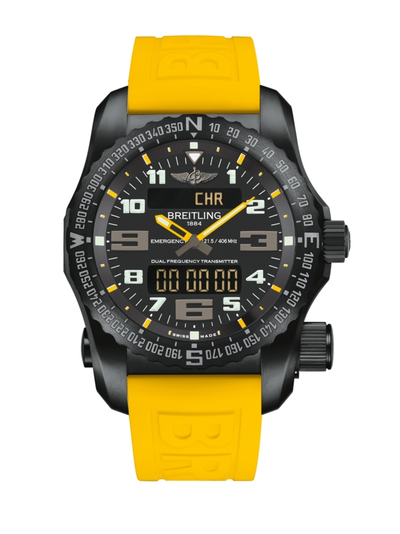 Breitling V76325A4/BC46/246S/V20DSA.4 : Emergency II Night Mission / Black-Yellow / Rubber / Folding