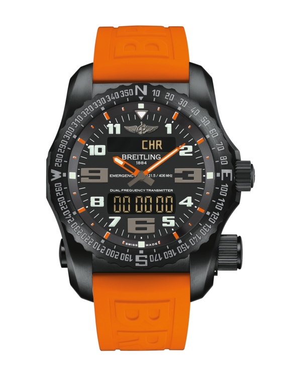 Breitling V76325A5/BC46/234S/V20DSA.4 : Emergency II Night Mission / Black-Orange / Rubber / Folding