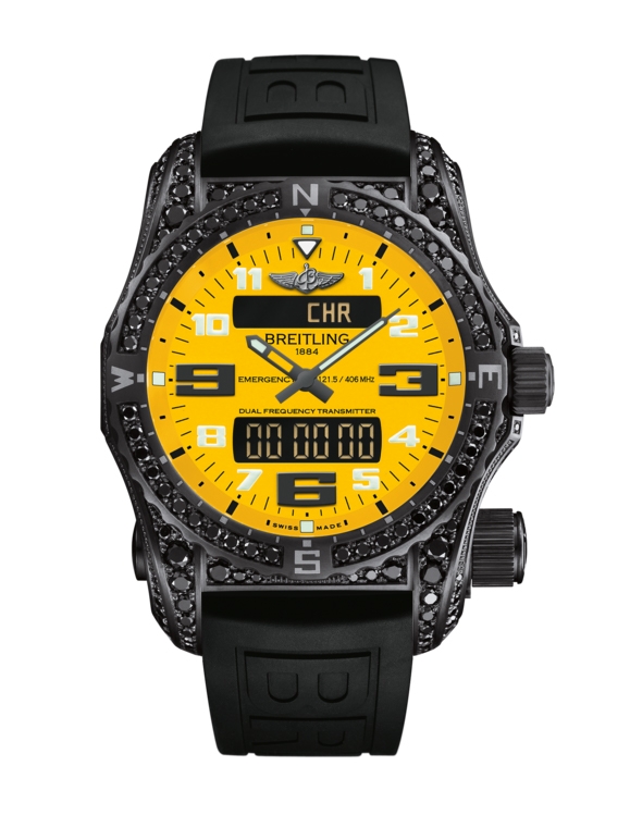 Breitling V76325AU/I528/156S/V20DSA.4 : Emergency II Night Mission Diamondworks / Yellow / Rubber / Folding