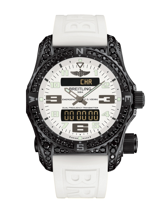 Breitling V76325AY/A789/259S/V20DSA.4 : Emergency II Night Mission Diamondworks / White / Rubber / Folding