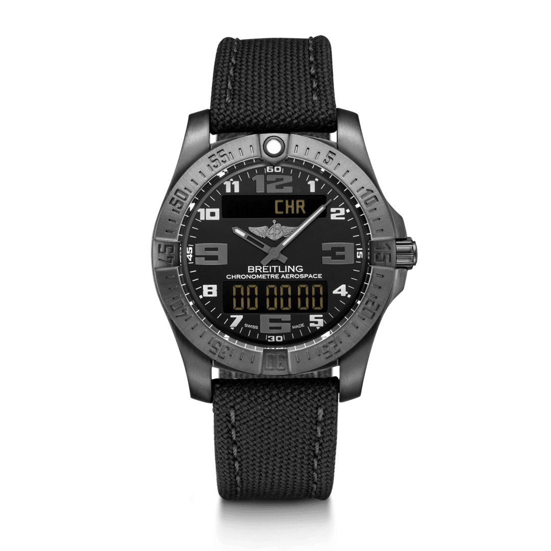 Breitling V79363101B1W1 : Aerospace Evo Night Mission / Black / Military / Pin