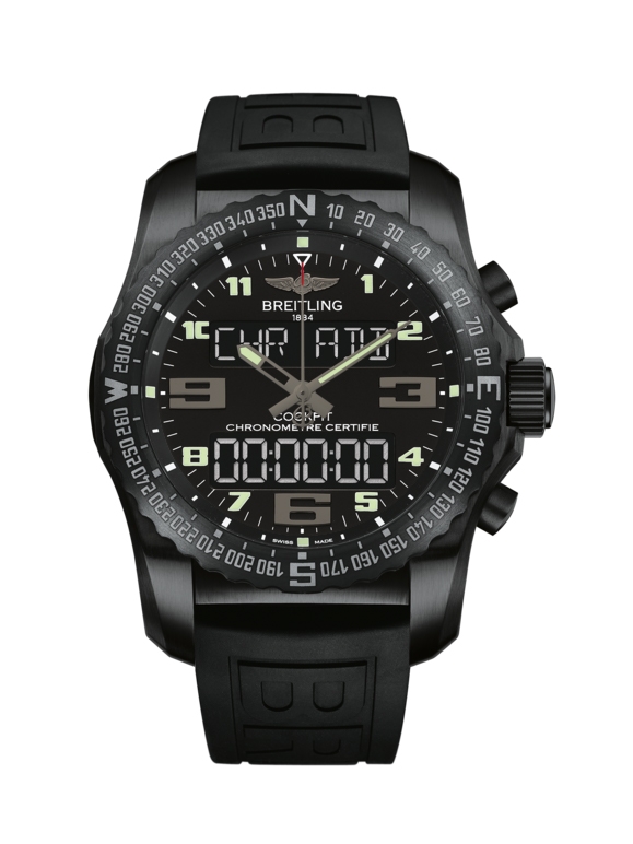 Breitling VB5010221B1S1 : Cockpit B50 Night Mission / Black / Rubber / Folding