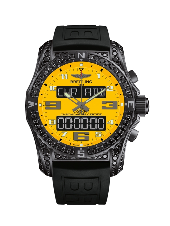 Breitling VB5010AU/I525/155S/V20DSA.4 : Cockpit B50 Night Mission Diamondworks / Yellow / Rubber / Folding