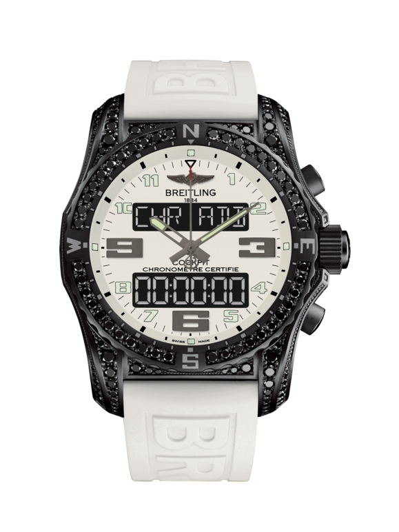 Breitling VB5010AY/A805/291S/V20DSA.4 : Cockpit B50 Night Mission Diamondworks Titanium / White / Rubber / Folding