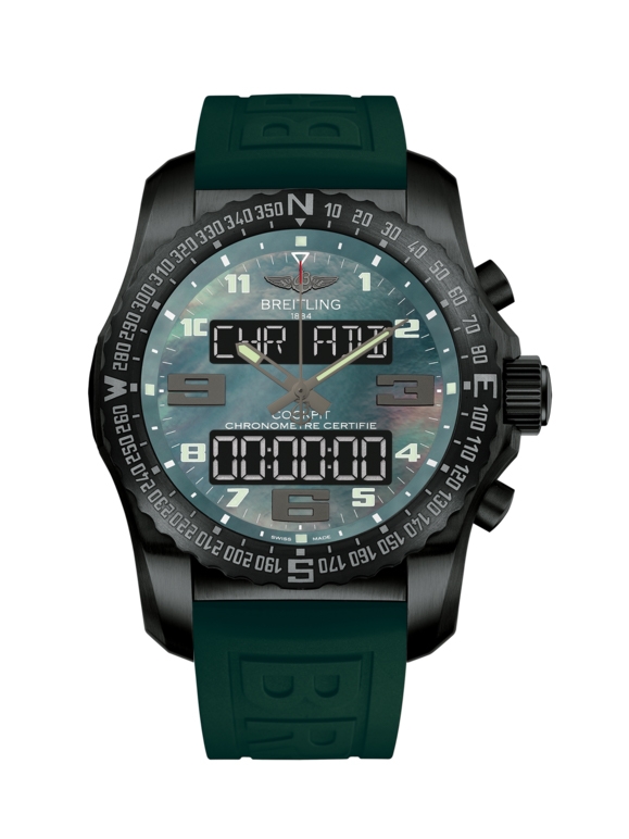 Breitling VB5010D3/L530/292S/V20DSA.4 : Cockpit B50 Night Mission / Green MOP / Rubber / Folding