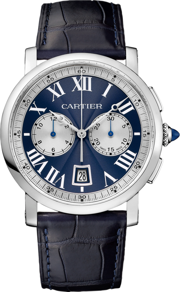 Cartier W1556239 : Rotonde de Cartier Chronograph White Gold / Blue