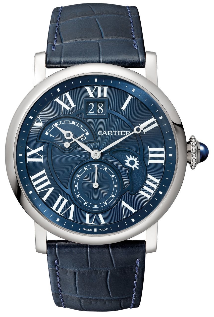 Cartier W1556241  : Rotonde de Cartier Second Time Zone Day / Night White Gold / Blue
