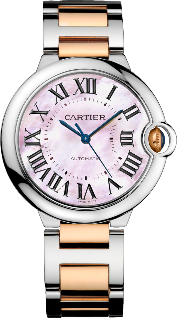 Cartier W2BB0011 : Ballon Blue de Cartier 36 Automatic Stainless Steel / Pink Gold / Mother of Pearl / Bracelet