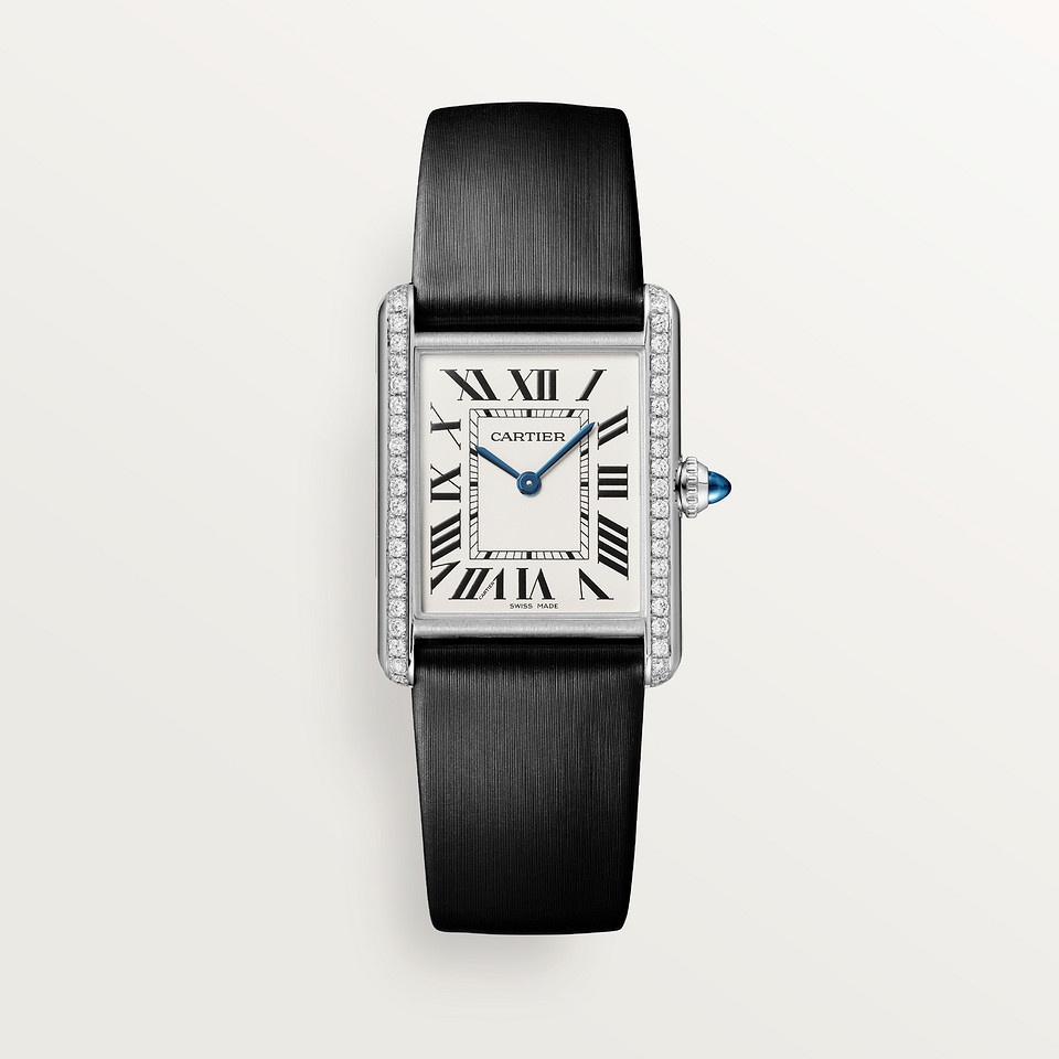 Cartier W4TA0017 : Tank Must Large Quartz Stainless Steel - Diamond / Silver