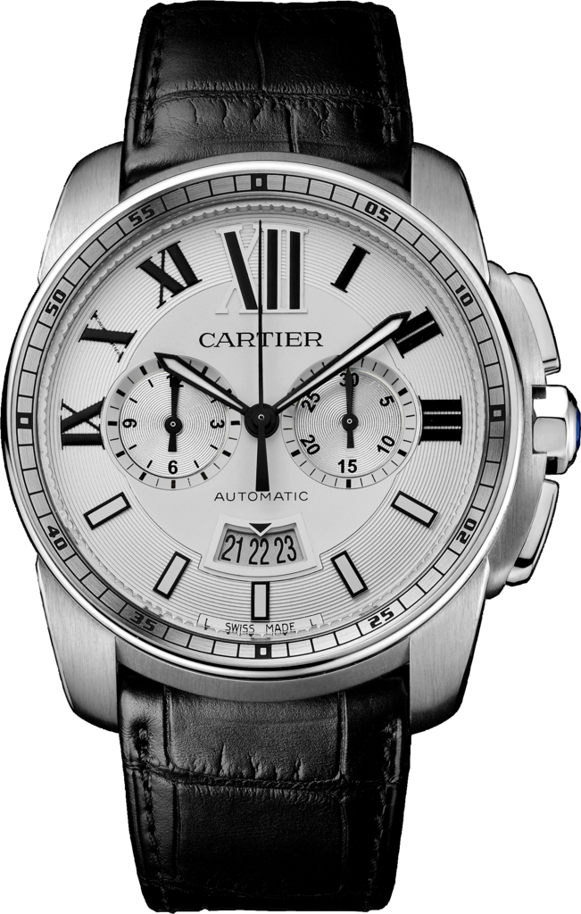 Cartier W7100046 : Calibre de Cartier Chronograph Stainless Steel / Silver