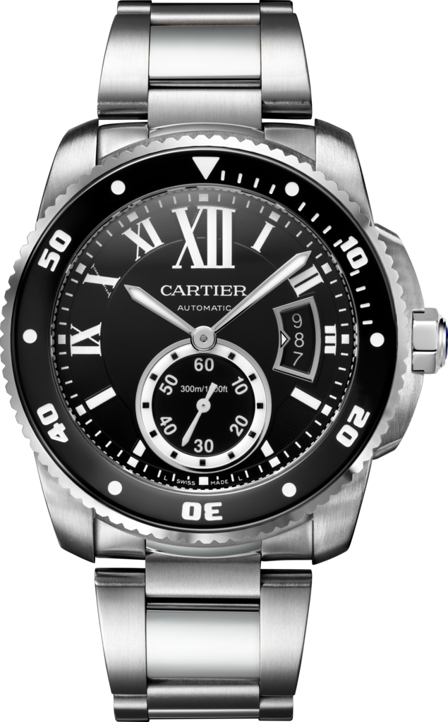 Cartier W7100057 : Calibre de Cartier Diver Stainless Steel / Black / Bracelet