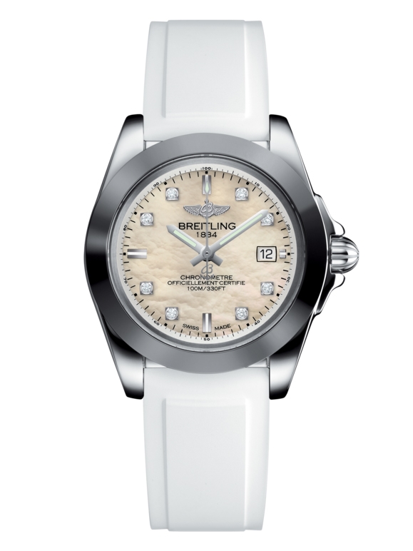 Breitling W7133012/A801/164S/A14S.1 : Galactic 32 Sleek Edition Stainless Steel / Pearl Diamond / Rubber