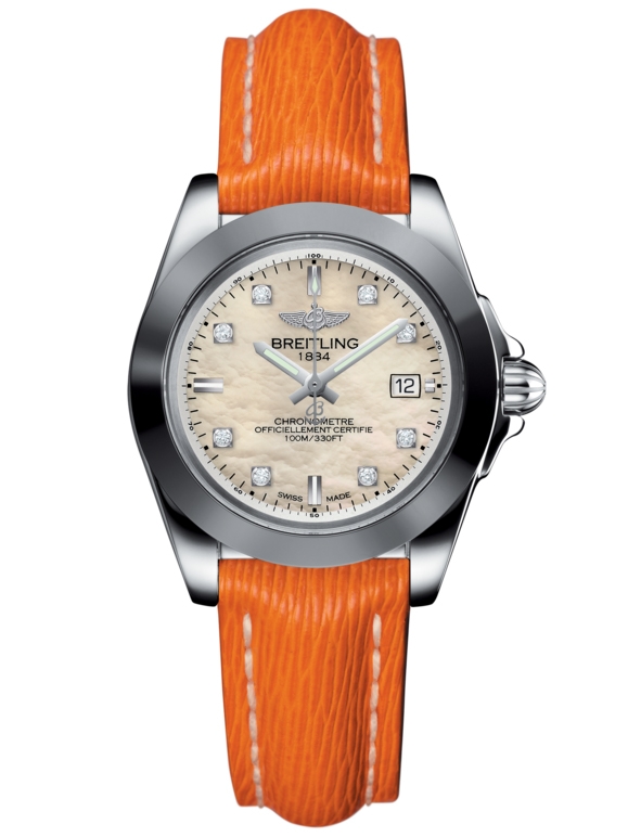 Breitling W7133012/A801/212X/A14BA.1 : Galactic 32 Sleek Edition Stainless Steel / Pearl Diamond / Sahara