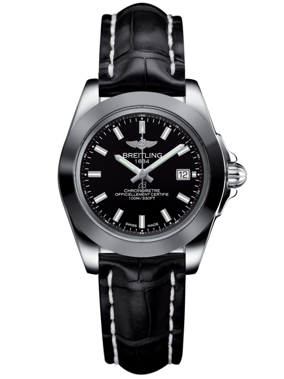 Breitling W7133012/BF62/777P/A14BA.1 : Galactic 32 Sleek Edition Stainless Steel / Trophy Black / Croco