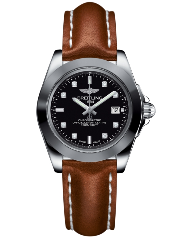 Breitling W7133012/BF63/406X/A14BA.1 : Galactic 32 Sleek Edition Stainless Steel / Trophy Black Diamond / Calf
