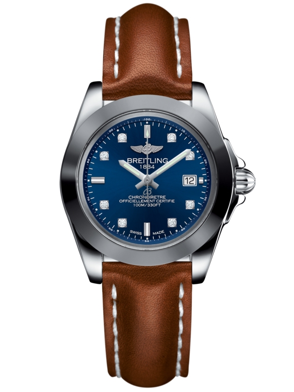 Breitling W7133012/C966/406X/A14BA.1 : Galactic 32 Sleek Edition Stainless Steel / Horizon Blue Diamond / Calf