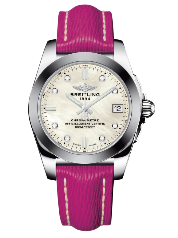 Breitling W7433012.A780.242X : Galactic 36 Stainless Steel / SleekT / Pearl Diamond / Sahara
