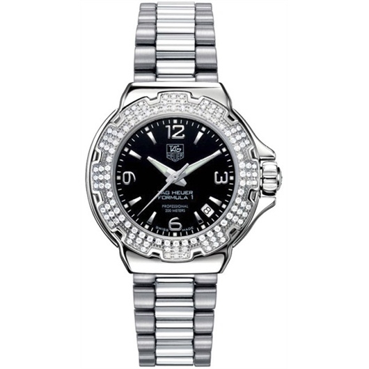 TAG Heuer WAC1214.BA0852 : Formula 1 Quartz 37 Stainless Steel / Diamond / Black / Bracelet
