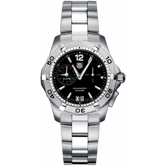 TAG Heuer WAF111Z.BA0801 : Aquaracer 300M Alarm 38.4 Stainless Steel / Black / Bracelet
