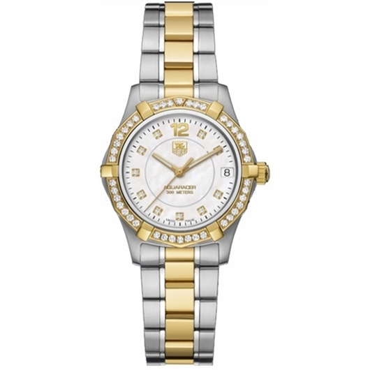 TAG Heuer WAF1350.BB0820 : Aquaracer 300M Quartz 32 Stainless Steel / Yellow Gold / Diamond / MOP - Diamond / Bracelet