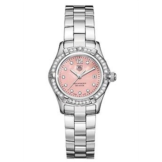 TAG Heuer WAF141B.BA0824 : Aquaracer 300M Quartz 27 Stainless Steel / Diamond / Pink MOP - Diamond / Bracelet