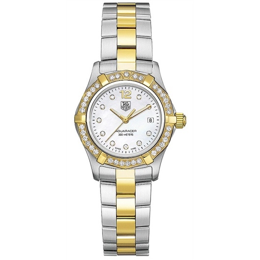 TAG Heuer WAF1450.BB0825 : Aquaracer 300M Quartz 27 Stainless Steel / Yellow Gold / MOP - Diamond / Bracelet