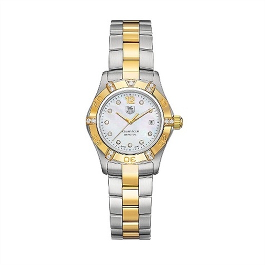 TAG Heuer WAF1451.BB0814 : Aquaracer 300M Quartz 27 Stainless Steel / Yellow Gold / MOP -Diamond / Bracelet
