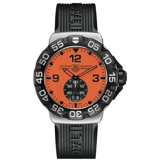 TAG Heuer WAH1012.FT6026 : Formula 1 Big Date 44 Stainless Steel / Orange / Rubber
