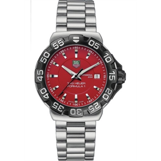 TAG Heuer WAH1112.BA0850 : Formula 1 Quartz 41 Stainless Steel / Red / Bracelet