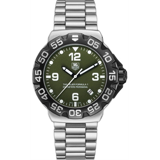 TAG Heuer WAH1113.BA0858 : Formula 1 Quartz 41 Stainless Steel / Green / Bracelet