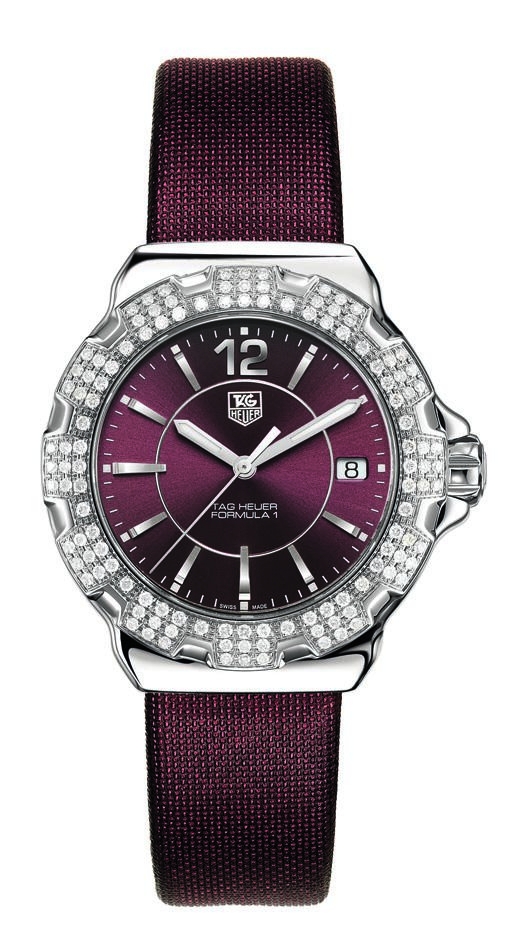 TAG Heuer WAH121B.FC6223 : Formula 1 Quartz 37 Stainless Steel / Diamond / Purple / Fabric