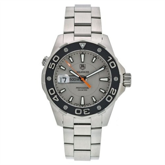 TAG Heuer WAJ1111.BA0870 : Aquaracer 500M Quartz 43 Stainless Steel / Grey / Bracelet