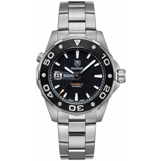 TAG Heuer WAJ2110.BA0870 : Aquaracer 500M Calibre 5 43 Stainless Steel / Black / Bracelet