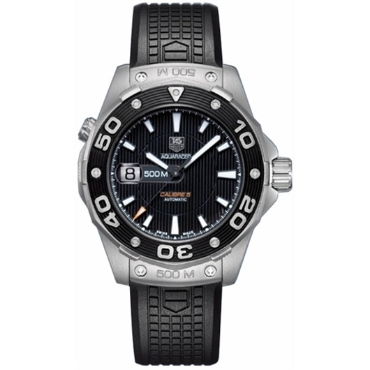 TAG Heuer WAJ2110.FT6015 : Aquaracer 500M Calibre 5 43 Stainless Steel / Black / Rubber