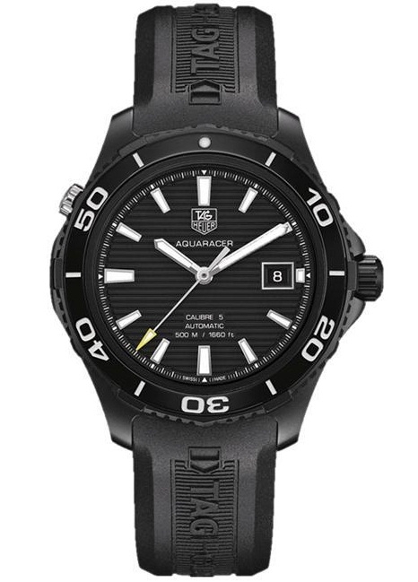 TAG Heuer WAK2180.FT6027 : Aquaracer 500M Calibre 5 41 Titanium PVD / Black / Rubber