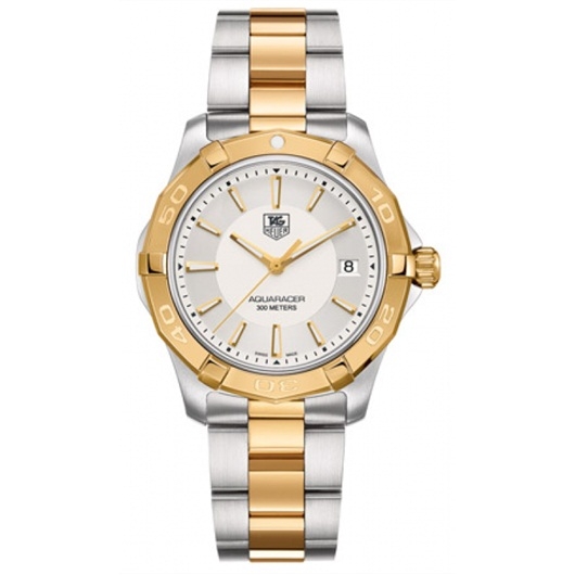TAG Heuer WAP1120.BB0832 : Aquaracer 300M Quartz 40.5 Stainless Steel / Yellow Gold / Silver / Bracelet