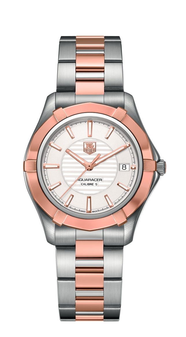TAG Heuer WAP2150.BD0839 : Aquaracer 300M Calibre 5 40 Stainless Steel / Rose Gold / Bracelet