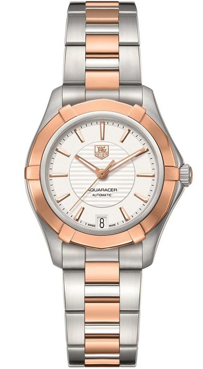 TAG Heuer WAP2350.BD0838 : Aquaracer 200M Calibre 5 34 Stainless Steel / Rose Gold / Silver / Bracelet